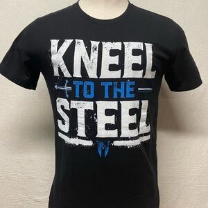 WWE Drew McIntyre Kneel to The Steel Authentic T-Shirt Mens Size Medium Black